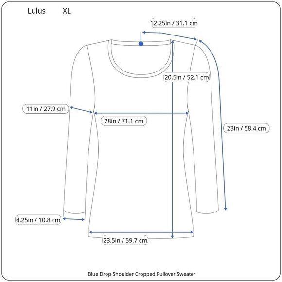 LULU'S Favorite Trend Washed Blue Cropped Pullover Sweatshirt XL - Picture 16 of 16